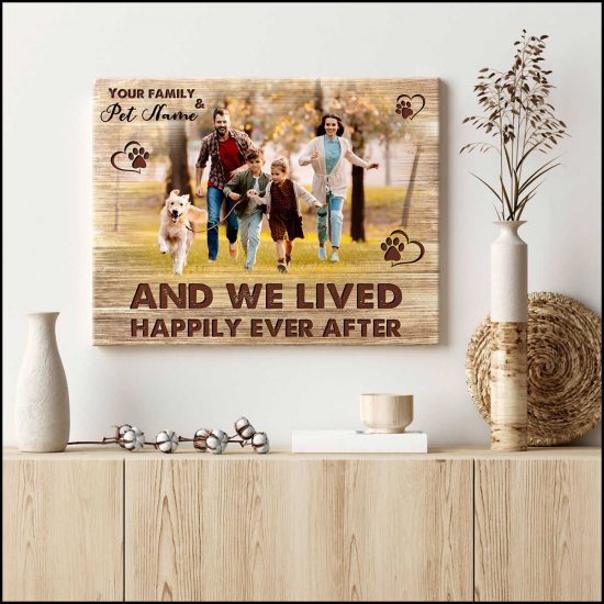 Custom Canvas Prints Personalized Family And Pet Photo Gifts And We Lived Happily Ever After Wall Art Decor 1