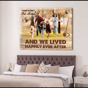 Custom Canvas Prints Personalized Family And Pet Photo Gifts And We Lived Happily Ever After Wall Art Decor