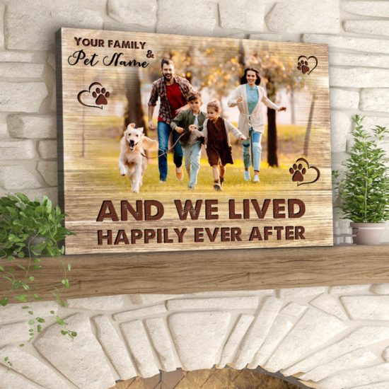 Custom Canvas Prints Personalized Family And Pet Photo Gifts And We Lived Happily Ever After Wall Art Decor 6