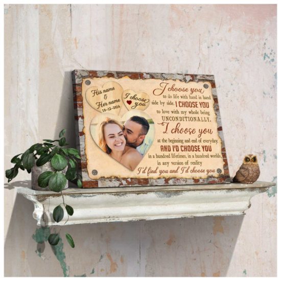 Custom Canvas Prints Personalized Gift Wedding Anniversary Gift Photo Customized I Choose You Wall Art Decor 4