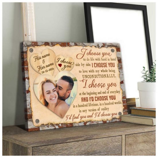 Custom Canvas Prints Personalized Gift Wedding Anniversary Gift Photo Customized I Choose You Wall Art Decor 6