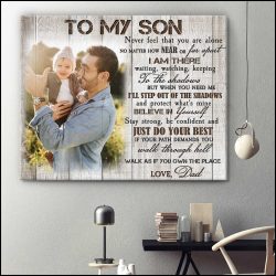 Custom Canvas Prints Personalized Gifts Gift For Son Photo Gifts To My Son From Dad Wall Art Decor