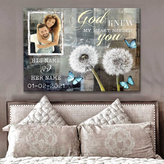 Custom Canvas Prints Personalized Gifts Wedding Anniversary Gifts Photo Gifts Dandelion And Butterflies God Knew Wall Art Decor 3