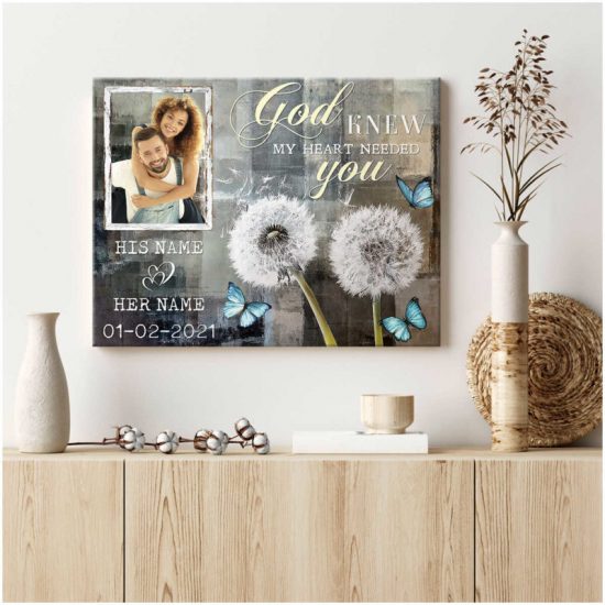 Custom Canvas Prints Personalized Gifts Wedding Anniversary Gifts Photo Gifts Dandelion And Butterflies God Knew Wall Art Decor 5