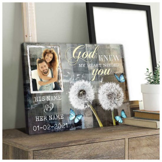 Custom Canvas Prints Personalized Gifts Wedding Anniversary Gifts Photo Gifts Dandelion And Butterflies God Knew Wall Art Decor 6