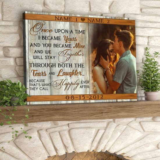 Custom Canvas Prints Personalized Gifts Wedding Anniversary Gifts Photo Gifts Happily Ever After Wall Art Decor
