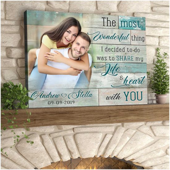 Custom Canvas Prints Personalized Gifts Wedding Anniversary Gifts Photo Gifts I Decided To Do Was To Share My Life And Heart Wall Art Decor 3