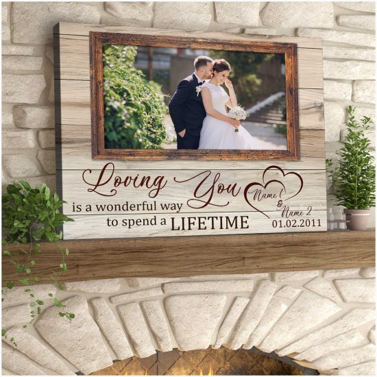 Custom Canvas Prints Personalized Gifts Wedding Anniversary Gifts Photo Gifts Loving You Is A Wonderful Way Wall Art Decor 2