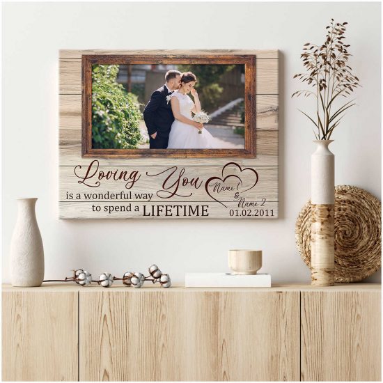 Custom Canvas Prints Personalized Gifts Wedding Anniversary Gifts Photo Gifts Loving You Is A Wonderful Way Wall Art Decor 3