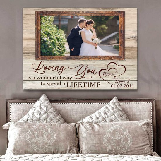 Custom Canvas Prints Personalized Gifts Wedding Anniversary Gifts Photo Gifts Loving You Is A Wonderful Way Wall Art Decor