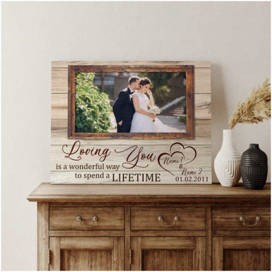 Custom Canvas Prints Personalized Gifts Wedding Anniversary Gifts Photo Gifts Loving You Is A Wonderful Way Wall Art Decor 6
