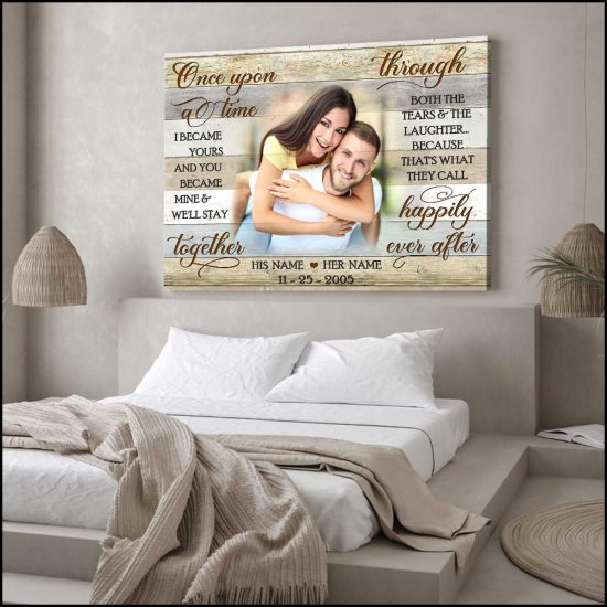 Custom Canvas Prints Personalized Gifts Wedding Anniversary Gifts Photo Gifts Once Upon A Time Wall Art Decor
