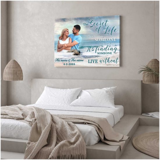 Custom Canvas Prints Personalized Gifts Wedding Anniversary Gifts Photo Gifts The Secret Of Life Beach House Wall Art Decor 1