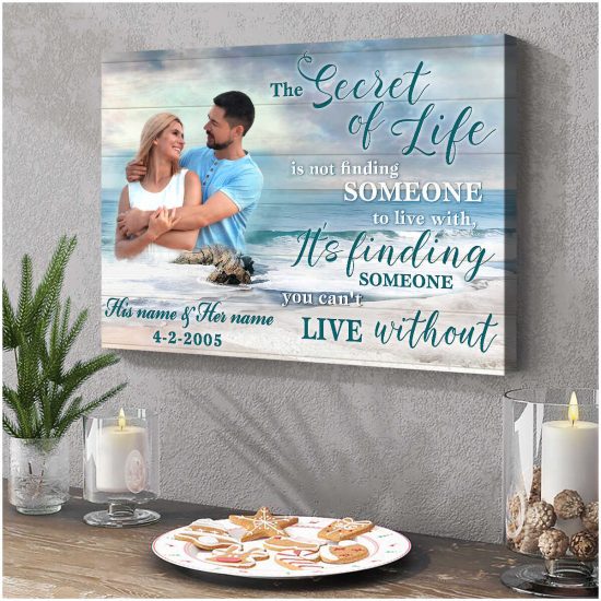Custom Canvas Prints Personalized Gifts Wedding Anniversary Gifts Photo Gifts The Secret Of Life Beach House Wall Art Decor 3