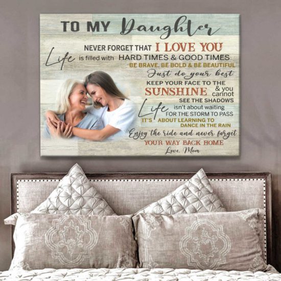 Custom Canvas Prints Personalized Gifts Wedding Anniversary Gifts Photo Gifts To My Daughter Wall Art Decor 8