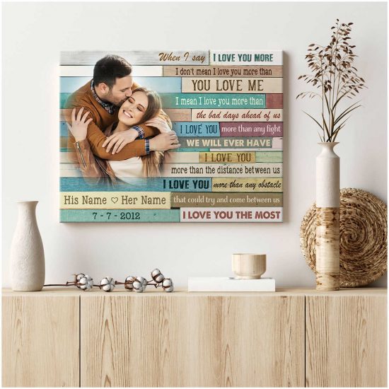 Custom Canvas Prints Personalized Gifts Wedding Anniversary Gifts Photo Gifts When I Say I Love You More Wall Art Decor 3