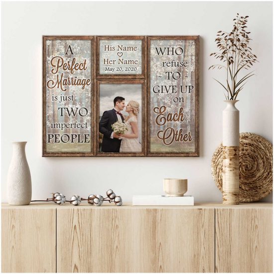 Custom Canvas Prints Personalized Gifts Wedding Anniversary Gifts Photo Gifts Window A Perfect Marriage Wall Art Decor 1