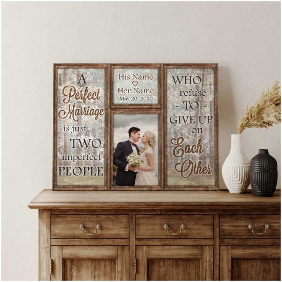 Custom Canvas Prints Personalized Gifts Wedding Anniversary Gifts Photo Gifts Window A Perfect Marriage Wall Art Decor 2