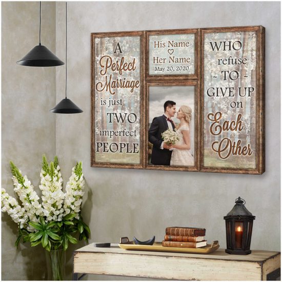 Custom Canvas Prints Personalized Gifts Wedding Anniversary Gifts Photo Gifts Window A Perfect Marriage Wall Art Decor 4