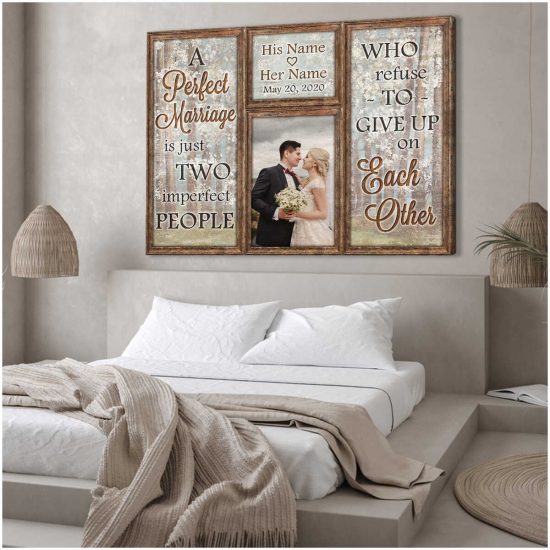 Custom Canvas Prints Personalized Gifts Wedding Anniversary Gifts Photo Gifts Window A Perfect Marriage Wall Art Decor