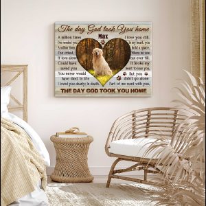 Custom Canvas Prints Personalized Memorial Pet Photo The Day God Took You Home 3