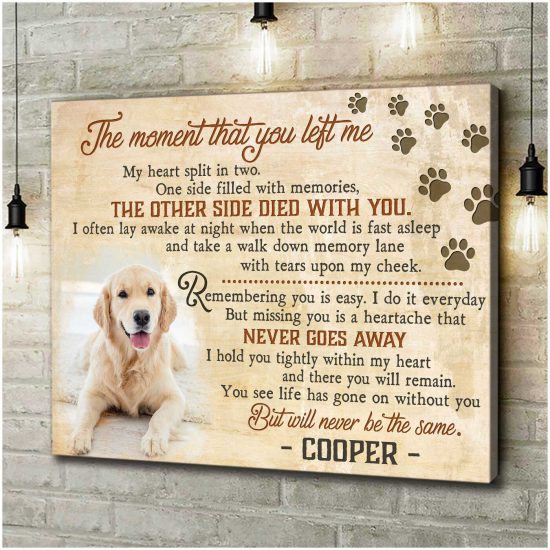 Custom Canvas Prints Personalized Memorial Pet Photo The Moment That You Left Me
