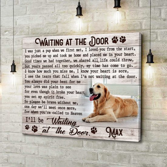 Custom Canvas Prints Personalized Memorial Pet Photo Waiting At The Door 1