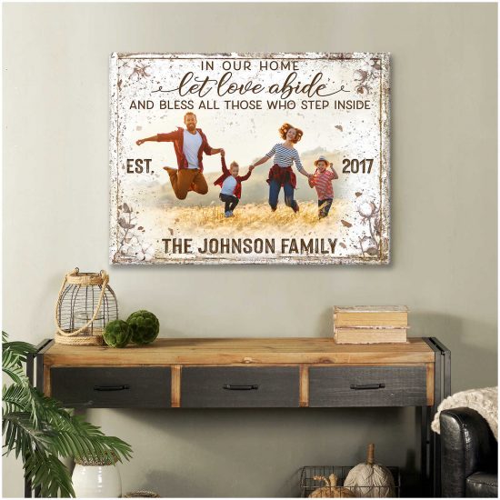 Custom Canvas Prints Personalized Photo Family Gifts Bless All Those Who Step Inside Farmhouse 1