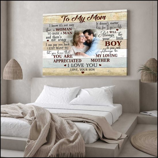 Custom Canvas Prints Personalized Photo Gifts Gift For Mom From Son 1 1