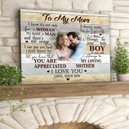 Custom Canvas Prints Personalized Photo Gifts Gift For Mom From Son
