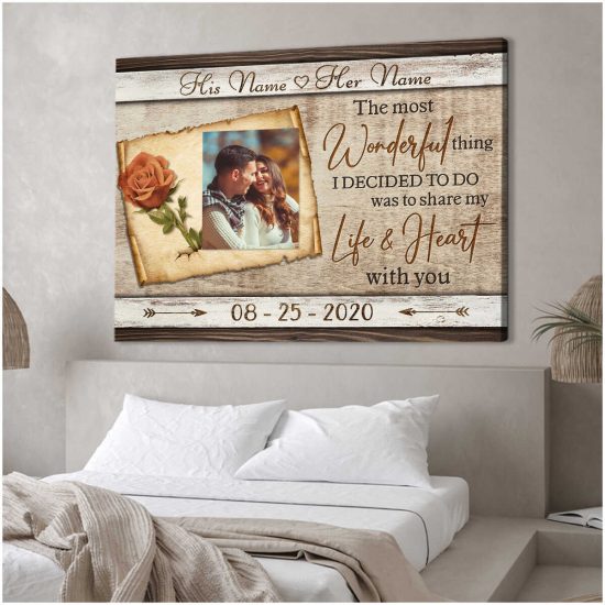 Custom Canvas Prints Personalized Photo Gifts Wedding Anniversary Gifts Beautiful The Most Wonderful Thing 1