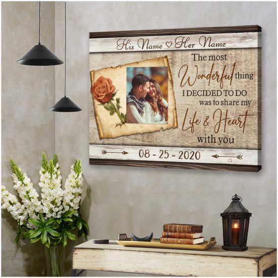 Custom Canvas Prints Personalized Photo Gifts Wedding Anniversary Gifts Beautiful The Most Wonderful Thing 3