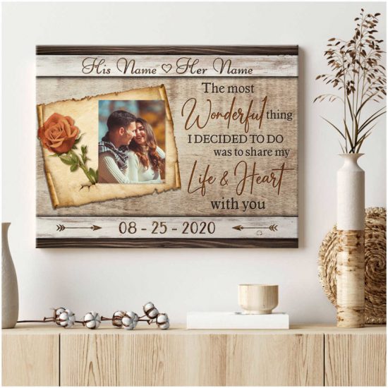 Custom Canvas Prints Personalized Photo Gifts Wedding Anniversary Gifts Beautiful The Most Wonderful Thing 5