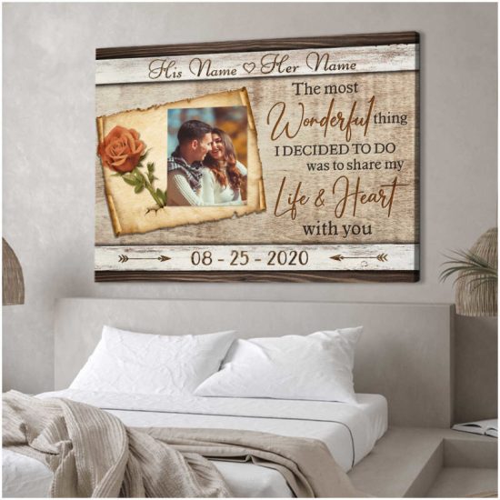 Custom Canvas Prints Personalized Photo Gifts Wedding Anniversary Gifts Beautiful The Most Wonderful Thing 8