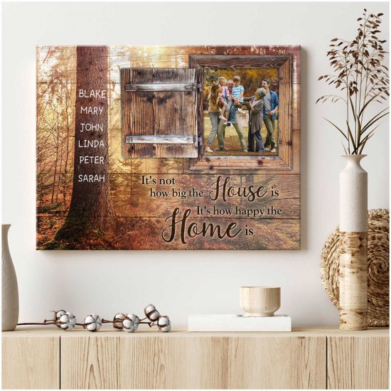Custom Canvas Prints Personalized Photo Names Gifts ItS Not How Big The House Is 1