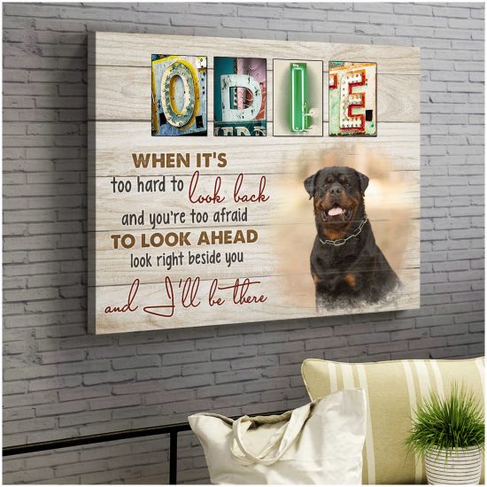 Custom Canvas Prints Pet Photo Gifts When ItS Too Hard To Look Back Letter Name Wall Art Decor 3