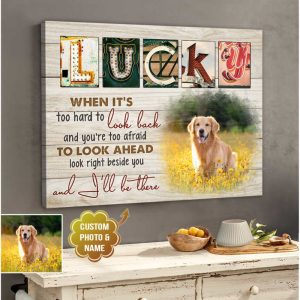 Custom Canvas Prints Pet Photo Gifts When ItS Too Hard To Look Back Letter Name Wall Art Decor 8