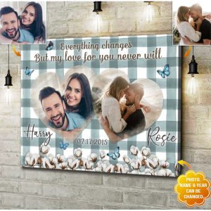Custom Canvas Prints Wedding Anniversary Gifts Everything Changes But My Love For You Never Will Wall Art Decor 3