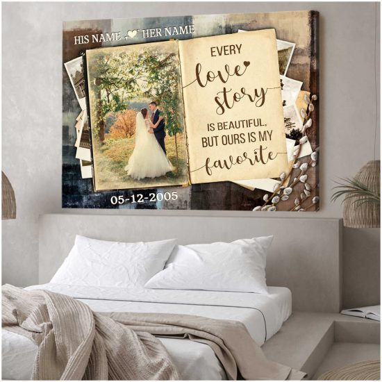 Custom Canvas Prints Wedding Anniversary Gifts Personalized Photo Gifts Every Love Story Is Beautiful 2
