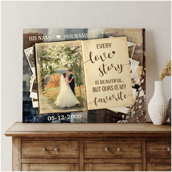 Custom Canvas Prints Wedding Anniversary Gifts Personalized Photo Gifts Every Love Story Is Beautiful 3