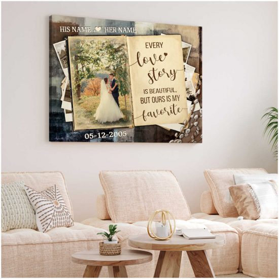 Custom Canvas Prints Wedding Anniversary Gifts Personalized Photo Gifts Every Love Story Is Beautiful
