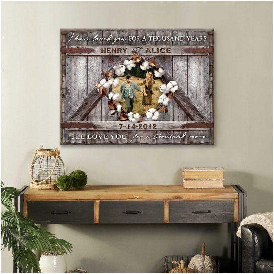 Custom Canvas Prints Wedding Anniversary Gifts Personalized Photo Gifts Farmhouse Barn Door Wooden Window Shutters A Thousand Years 3