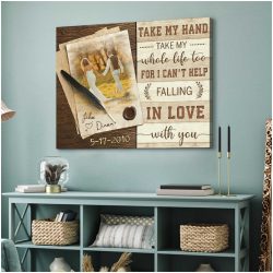Custom Canvas Prints Wedding Anniversary Gifts Personalized Photo Gifts For I Cant Help Falling In Love With You