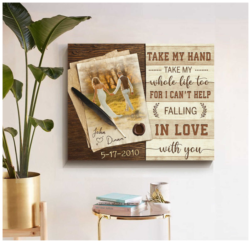 Custom Canvas Prints Wedding Anniversary Gifts Personalized Photo Gifts For I Cant Help Falling In Love With You 5