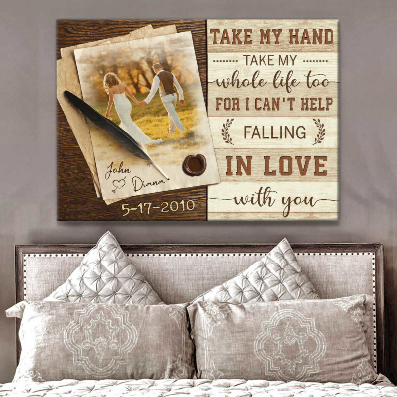 Custom Canvas Prints Wedding Anniversary Gifts Personalized Photo Gifts For I Cant Help Falling In Love With You 8