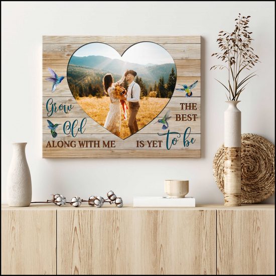 Custom Canvas Prints Wedding Anniversary Gifts Personalized Photo Gifts Grow Old Along With Me 1