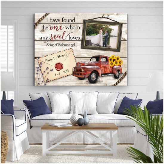 Custom Canvas Prints Wedding Anniversary Gifts Personalized Photo Gifts I Have Found The One Whom My Soul Loves 1