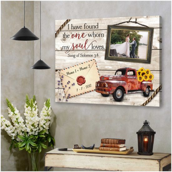 Custom Canvas Prints Wedding Anniversary Gifts Personalized Photo Gifts I Have Found The One Whom My Soul Loves 3