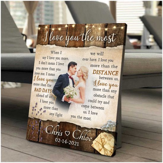 Custom Canvas Prints Wedding Anniversary Gifts Personalized Photo Gifts I Love You The Most When I Say I Love You More 1