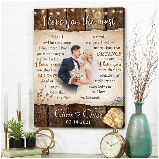 Custom Canvas Prints Wedding Anniversary Gifts Personalized Photo Gifts I Love You The Most When I Say I Love You More 3
